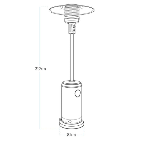 Dellonda Outdoor Garden Gas Patio Heater 13kW Commercial & Domestic Use, Stainless Steel
