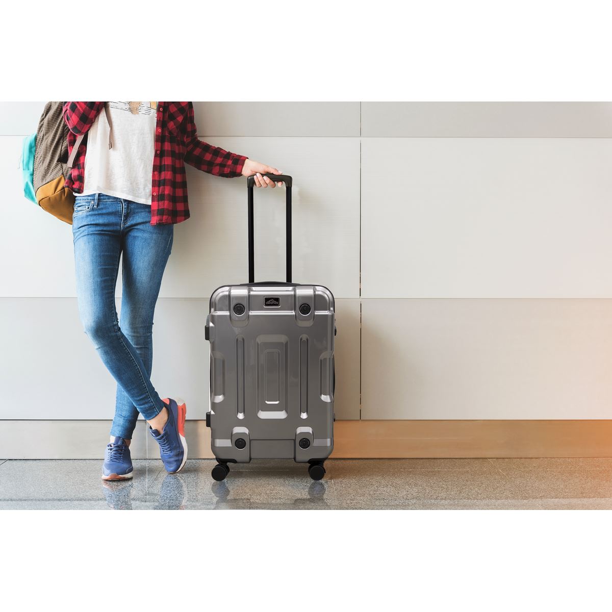 Dellonda Lightweight ABS Luggage Set 3pc - Silver