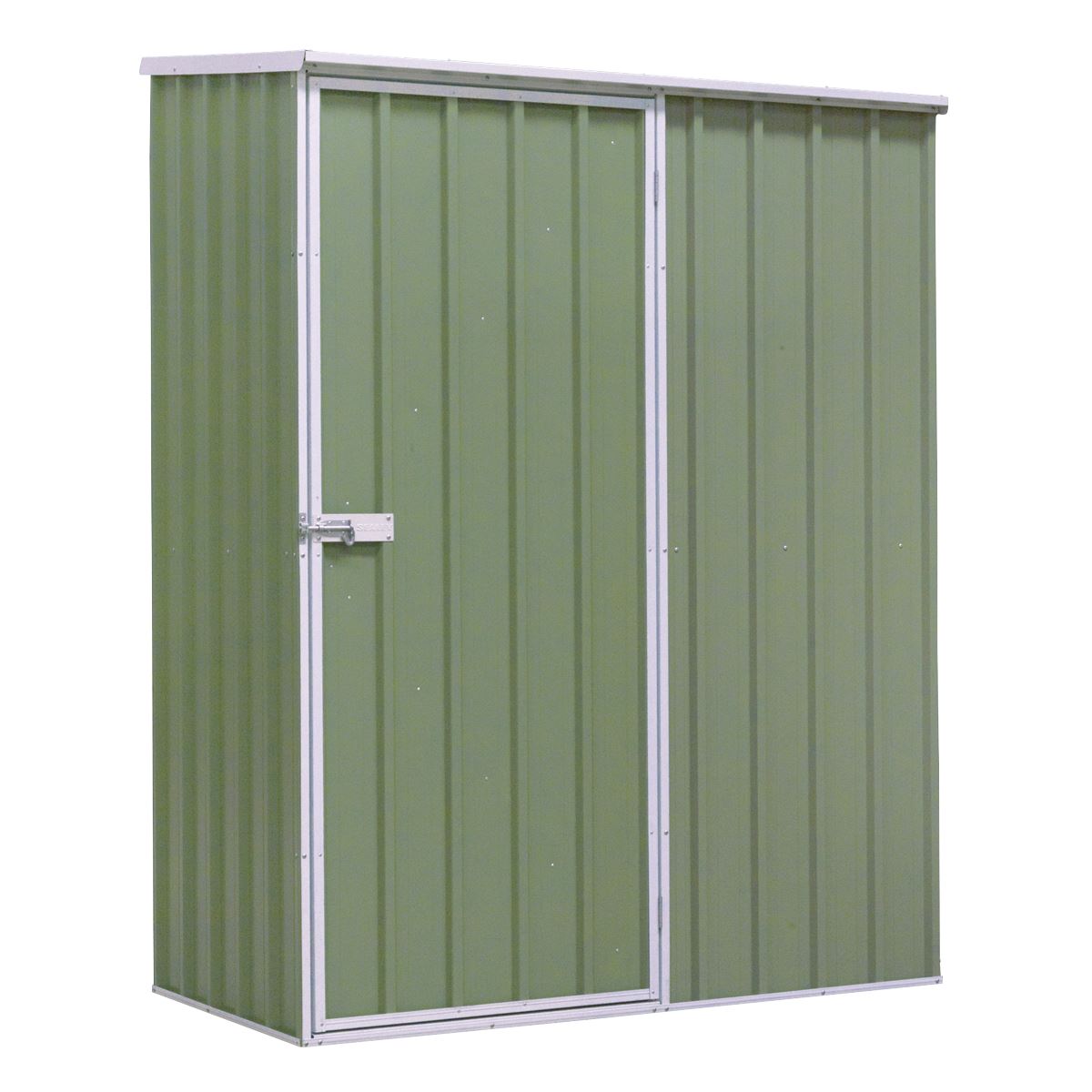 Dellonda Galvanized Steel Storage Shed with Pent Style Roof 150 x 80 x 190cm - Green