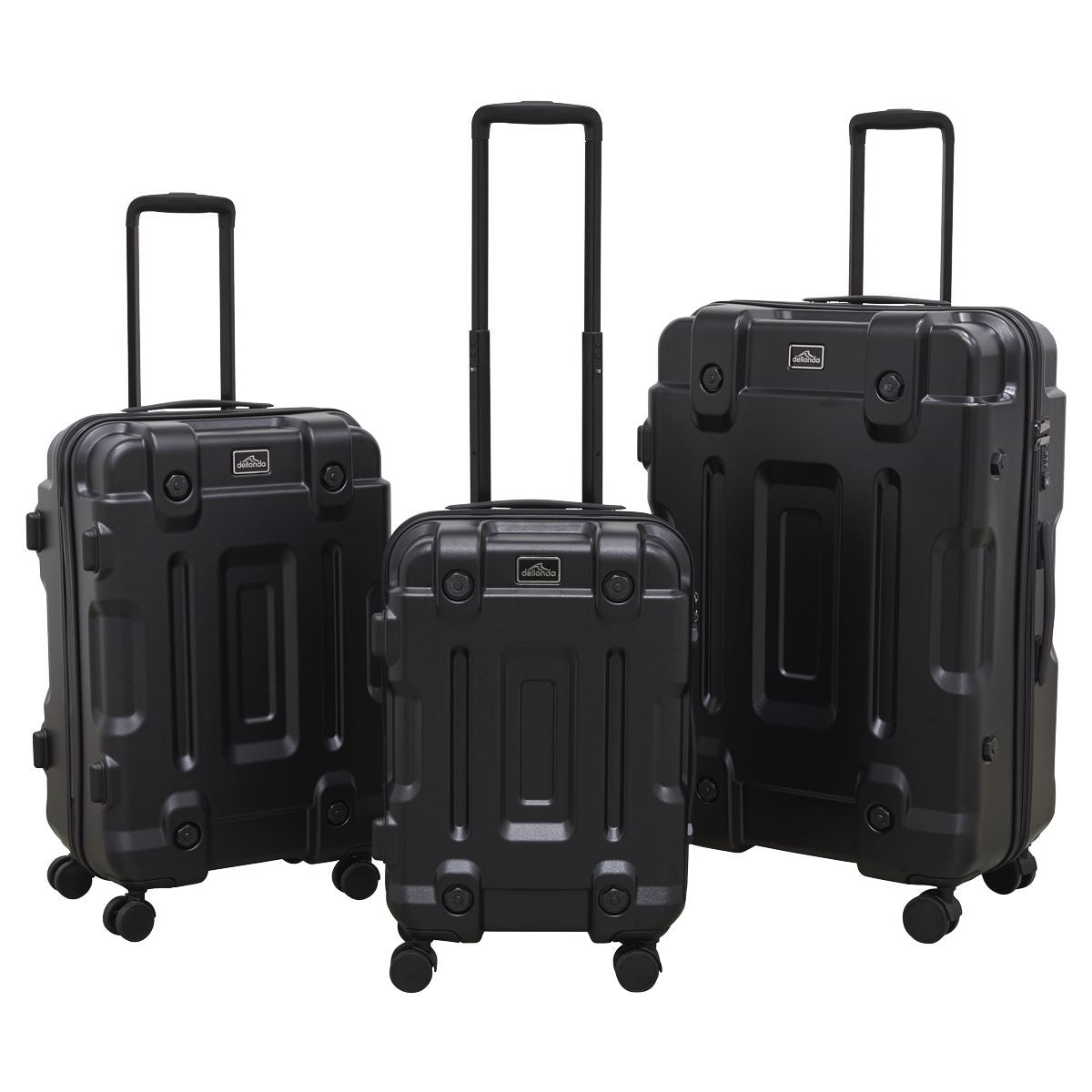 Dellonda Lightweight ABS Luggage Set 3pc - Black
