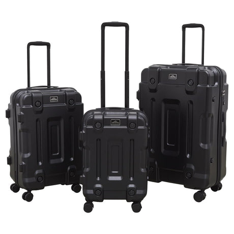Dellonda Lightweight ABS Luggage Set 3pc - Black