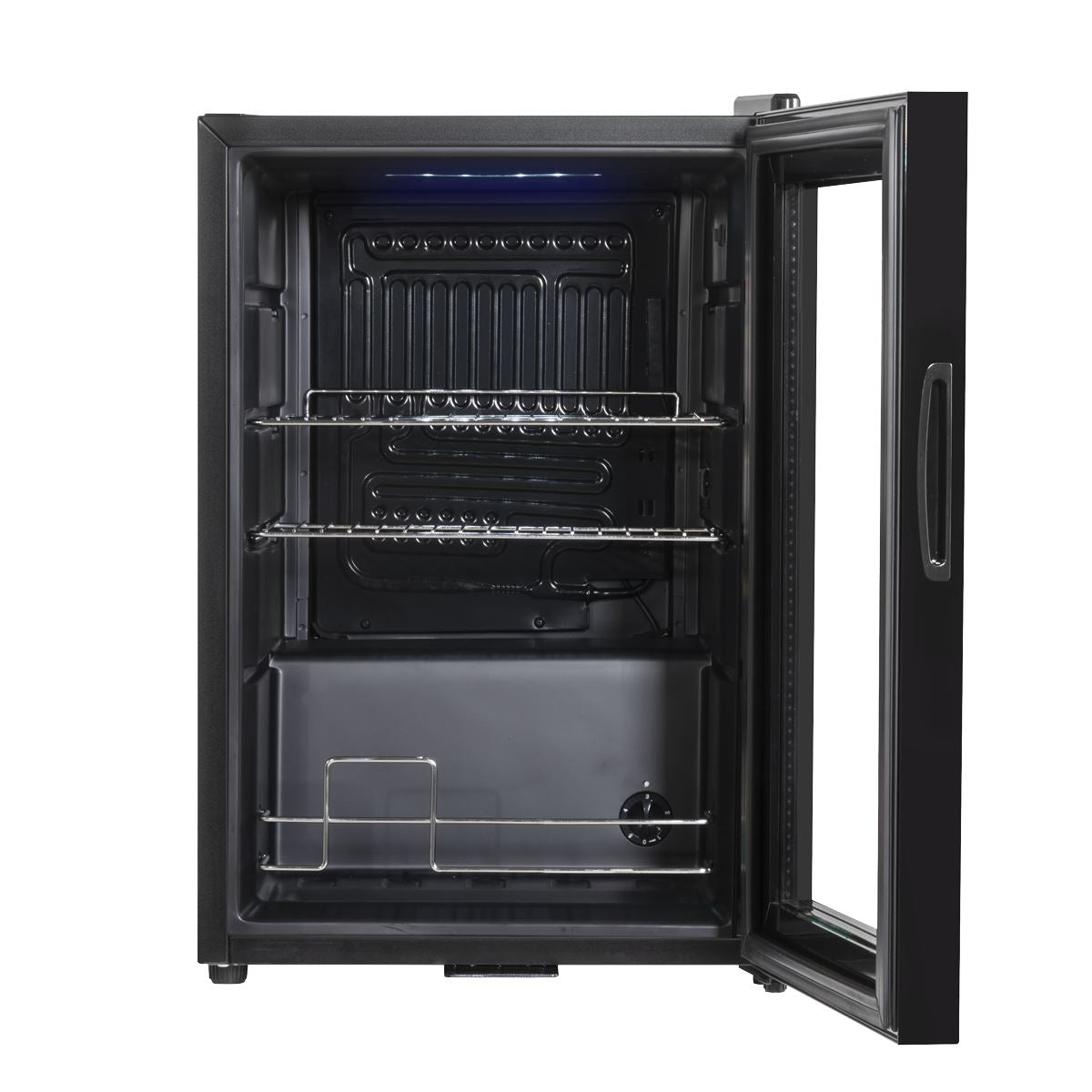 Baridi Beer & Drinks Fridge with LED Light, Black and Glass Door 60L
