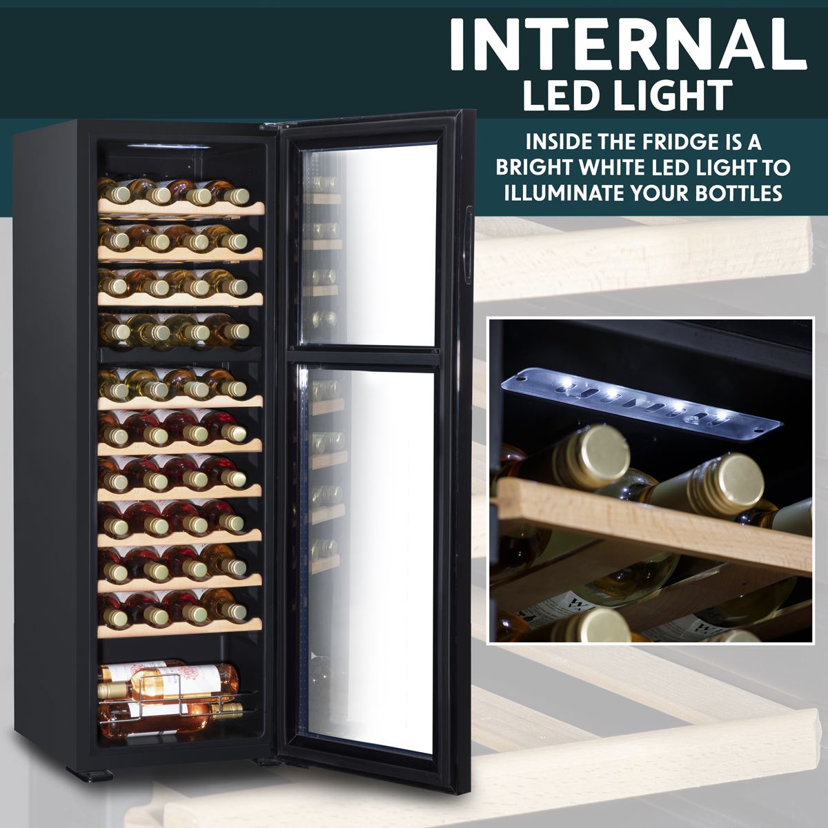 Baridi 44 Bottle Dual Zone Wine Fridge & Cooler