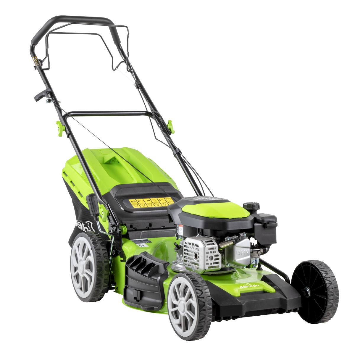 Dellonda Self-Propelled Petrol Lawnmower Grass Cutter with Height Adjustment & Grass Bag 170cc 20"/51cm 4-Stroke Engine