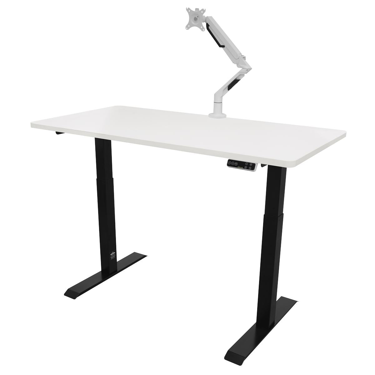 Dellonda White Electric Height Adjustable Standing Desk, 1400 x 700mm Dual Motor 100kg