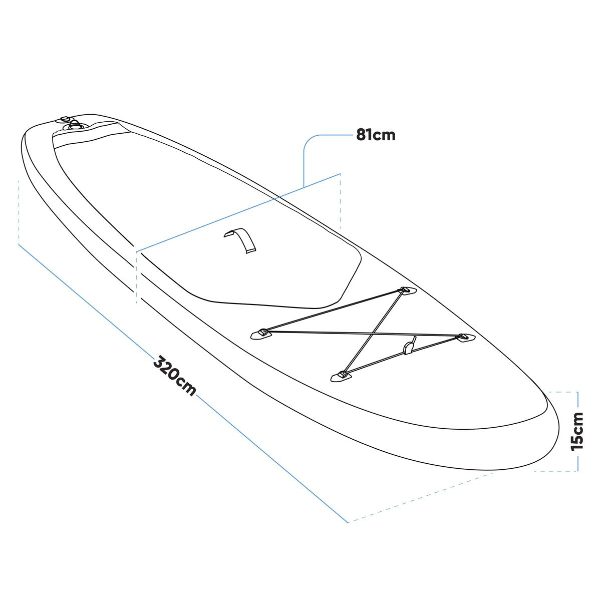 Dellonda Inflatable Stand-Up Paddle Board 10'6" - Light Blue/White