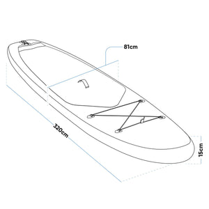 Dellonda Inflatable Stand-Up Paddle Board 10'6" - Light Blue/White