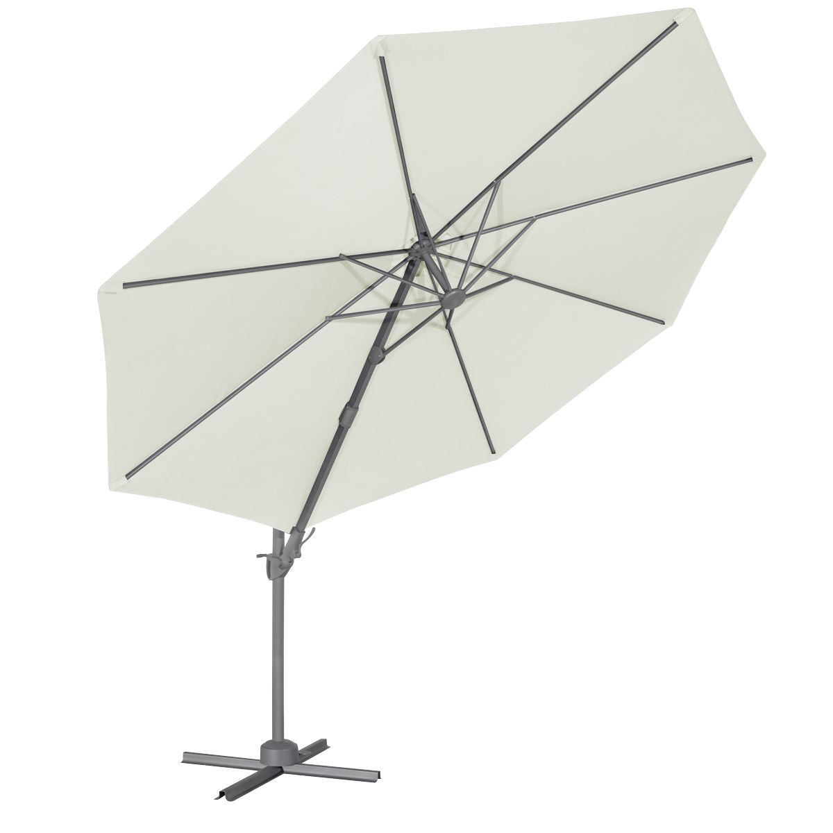 Dellonda Cantilever Parasol with 360° Rotation, Tilt & Cover 3m - Cream