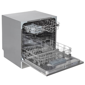 Baridi Tabletop Dishwasher 8 Place Settings 8L Capacity - Silver
