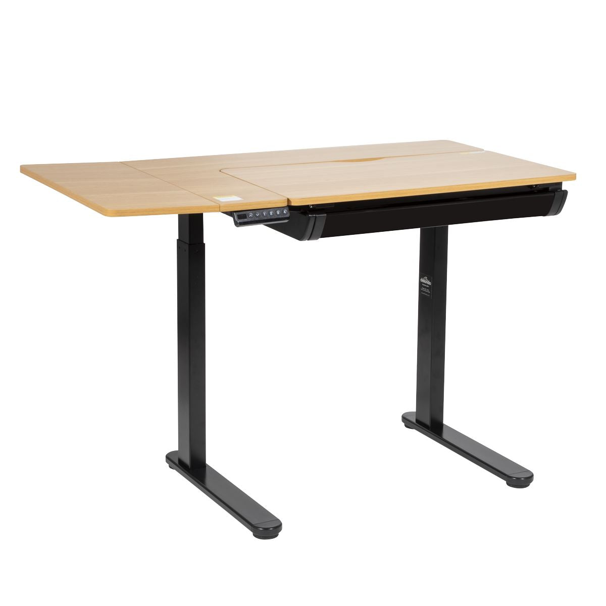 Dellonda Single Motor Ultra-Quiet Electric Adjustable Drawing Table with 40° Tilt, Drawer & Side Table