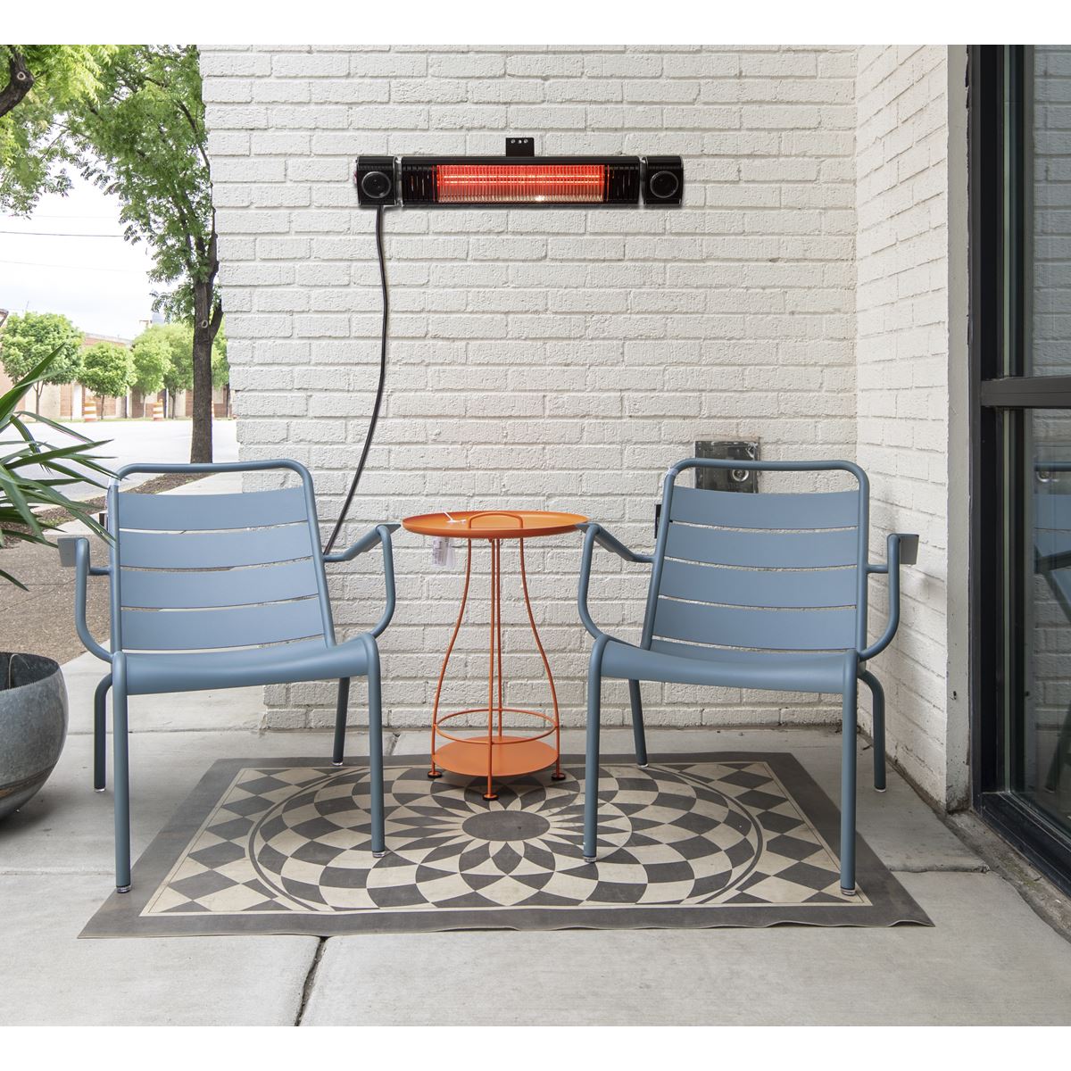 Dellonda Infrared Outdoor 2000W Patio Heater with Speakers, Black