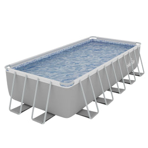 Dellonda Deluxe Steel Frame Rectangular Swimming Pool with Step Ladder & Filter Pump 21ft