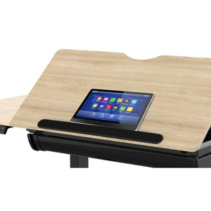 Dellonda Single Motor Ultra-Quiet Electric Adjustable Drawing Table with 40° Tilt, Drawer & Side Table