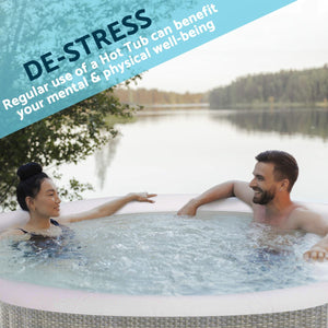 Dellonda 2-4 Person Inflatable Hot Tub/Spa with Smart Pump - Rattan Effect