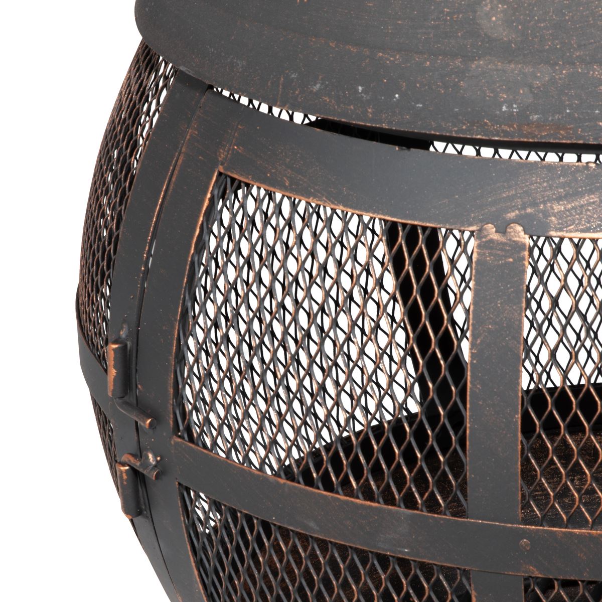 Dellonda Deluxe 360° Chiminea / Fire Pit Outdoor Heater - Antique Bronze Finish
