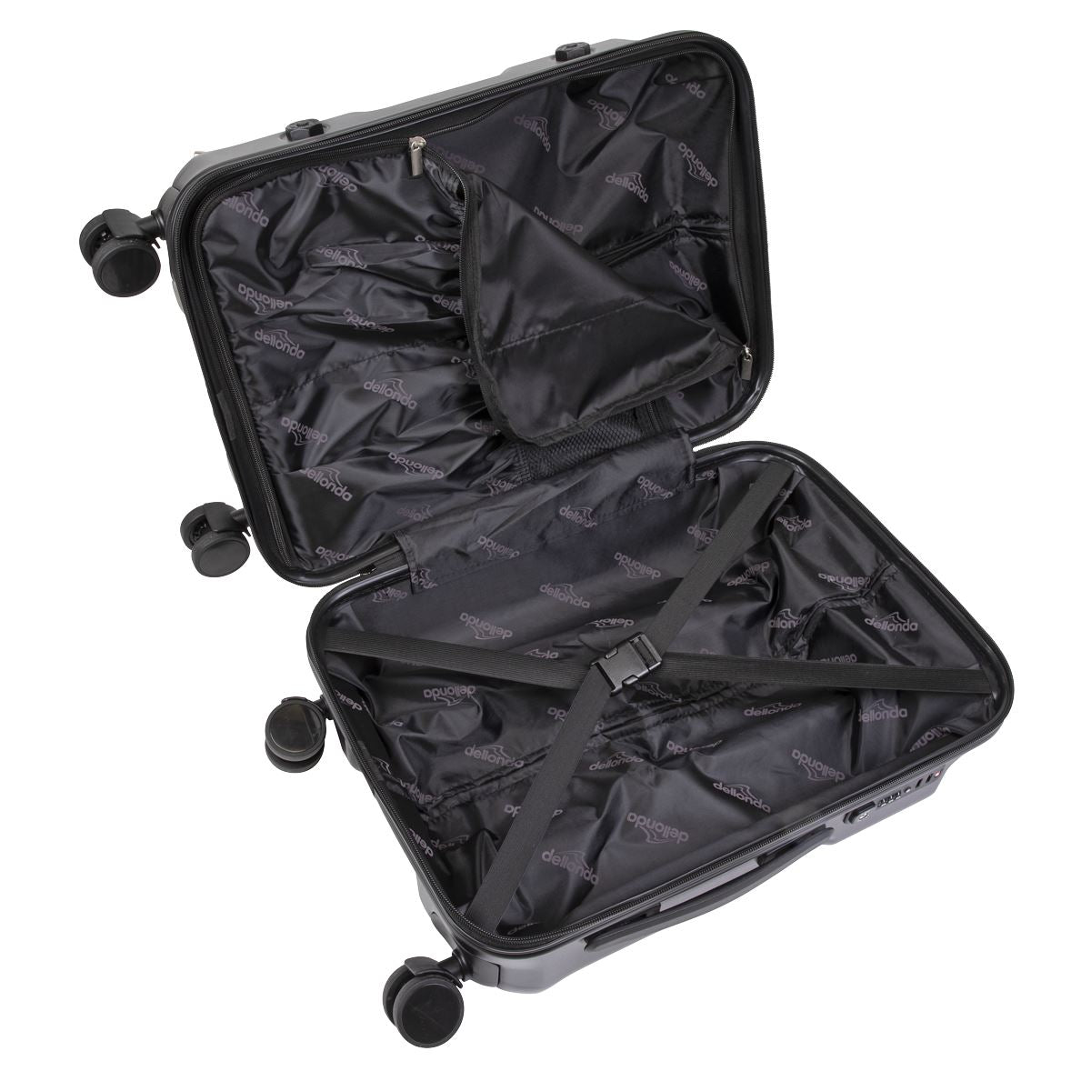 Dellonda Lightweight ABS Luggage Set 3pc - Black
