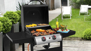 Dellonda 2 Burner Gas BBQ Grill with Piezo Ignition & Thermometer