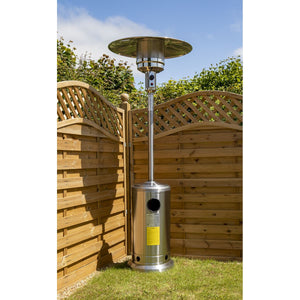Dellonda Outdoor Garden Gas Patio Heater 13kW Commercial & Domestic Use, Stainless Steel
