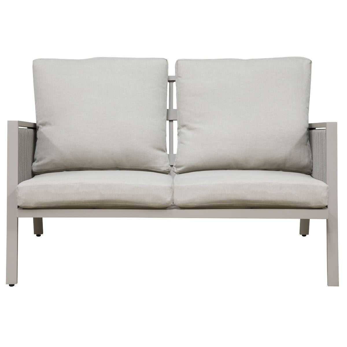 Dellonda Fusion Aluminium Outdoor Sofa Arm Chairs & Coffee Table Set 4 Piece