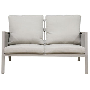 Dellonda Fusion Aluminium Outdoor Sofa Arm Chairs & Coffee Table Set 4 Piece