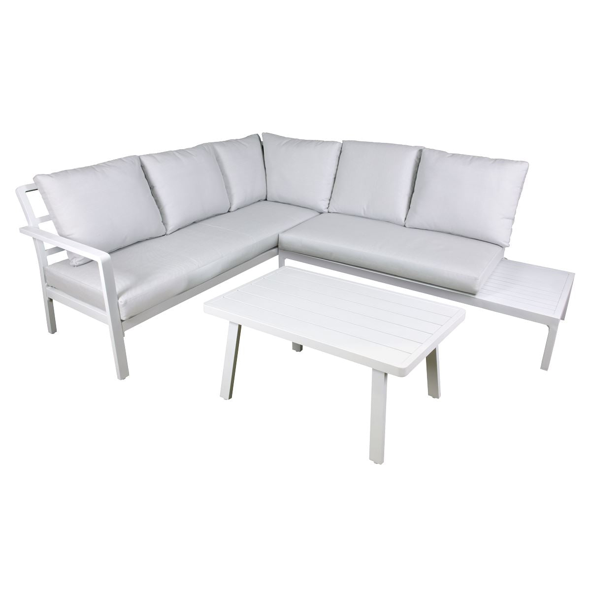 Dellonda Kyoto Aluminium Outdoor Corner Sofa & Coffee Table Set 3 Piece