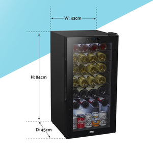 Baridi Tabletop Wine Fridge & Cooler 28 Bottle Capacity