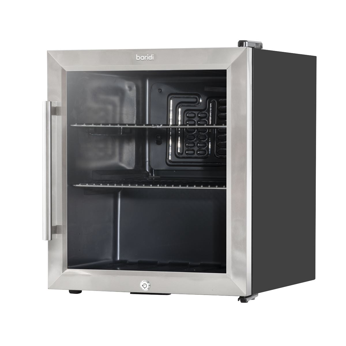 Baridi Mini Tabletop Beer & Drinks Fridge 50L Capacity - Stainless Steel