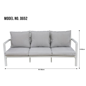 Dellonda Kyoto Aluminium Outdoor Sofa & Coffee Table Set 4 Piece