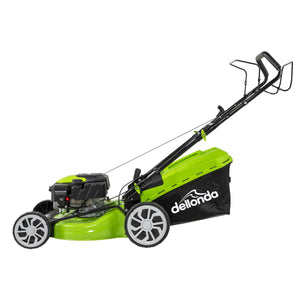 Dellonda Self-Propelled Petrol Lawnmower Grass Cutter with Height Adjustment & Grass Bag 144cc 18"/46cm 4-Stroke Engine