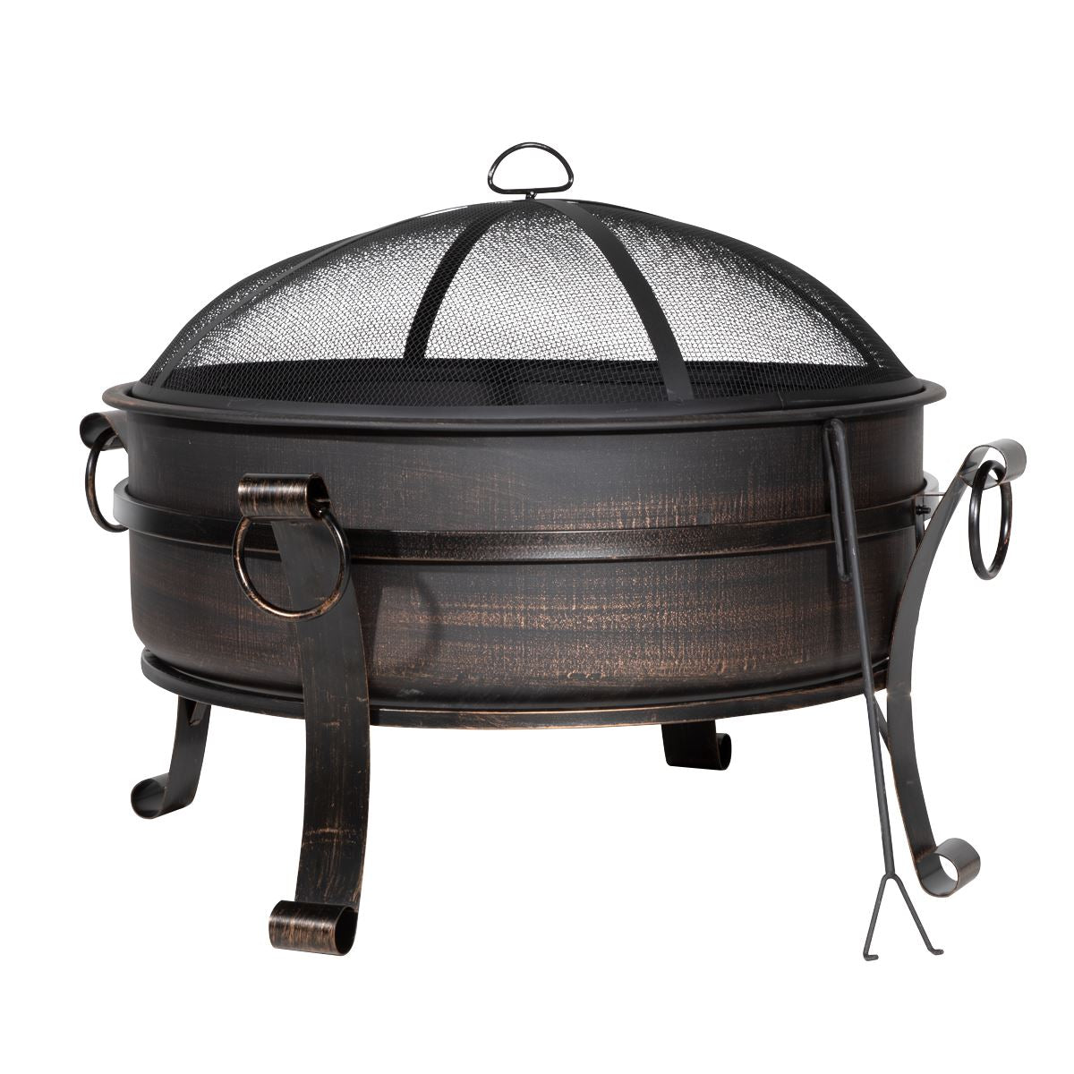 Fire Pit & Coffee Table Outdoor 76cm Deluxe 2-in-1 Antique Bronze Effect