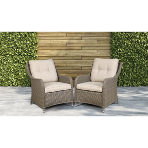 Dellonda Chester Rattan Wicker Outdoor Armchairs 2pc