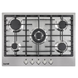 Baridi Gas Hob with 5 Cooking Zones 70cm - Stainless Steel