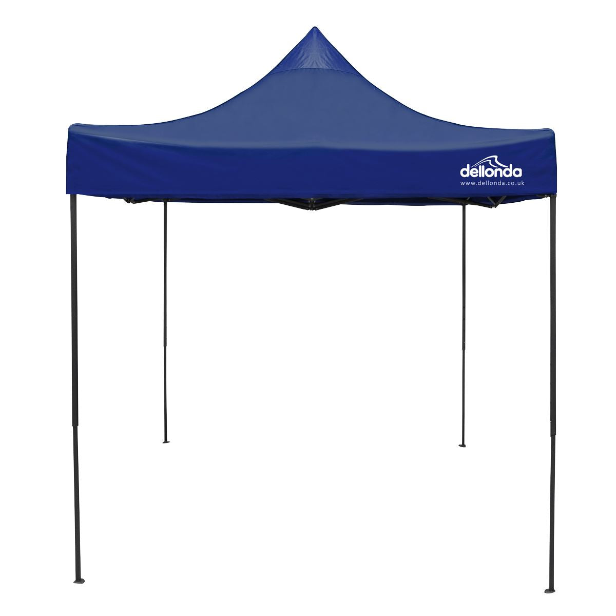 Dellonda Blue Premium 2x2m Pop-Up Gazebo, Heavy Duty, PVC Coated, Water Resistant Fabric, Supplied with Carry Bag & Accesories