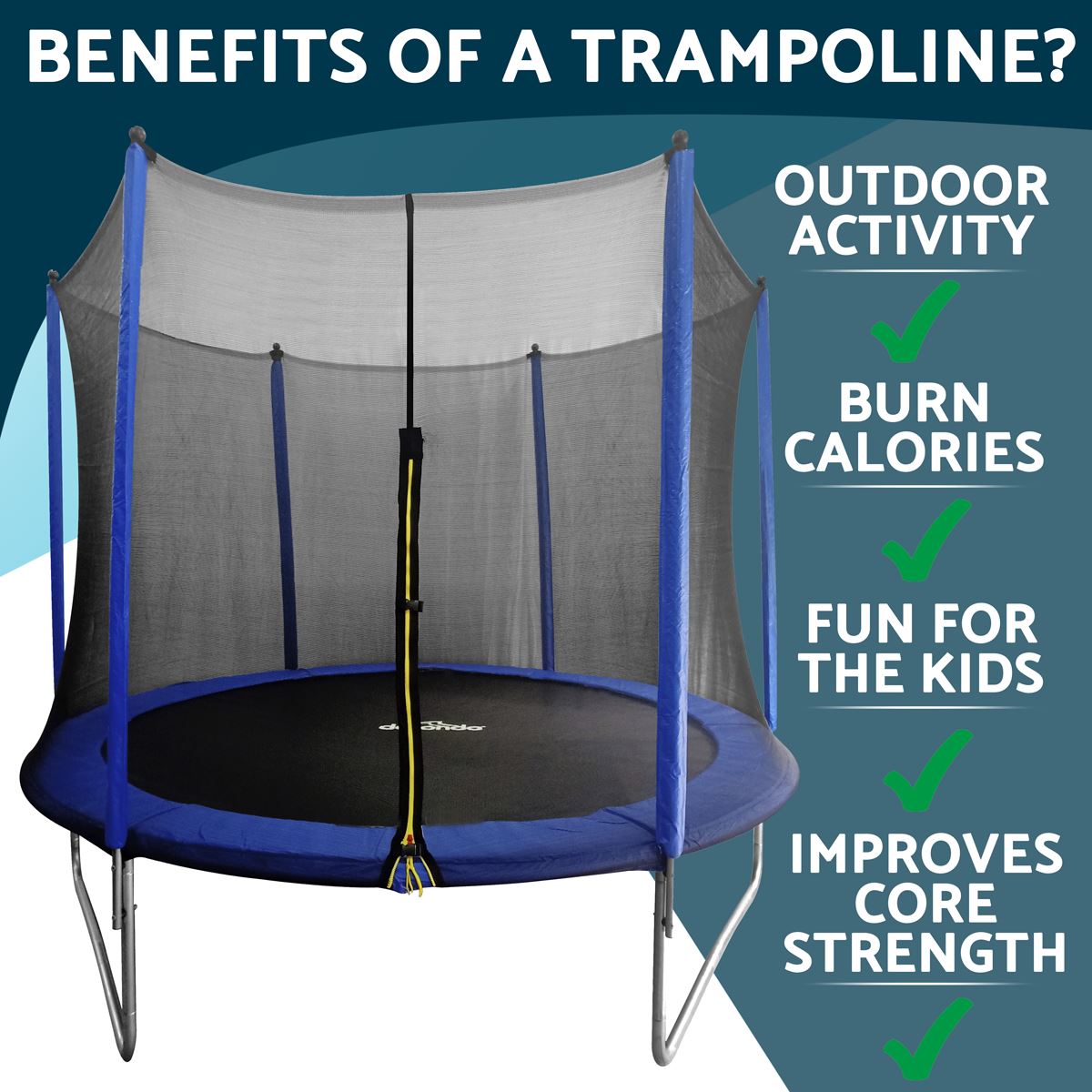 Dellonda Heavy-Duty Outdoor Trampoline with Safety Enclosure Net 10ft