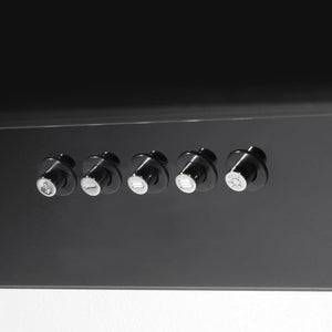 Baridi Angled Chimney Cooker Hood with Carbon Filters & LED Lamp 90cm, Energy Class A - Black Glass