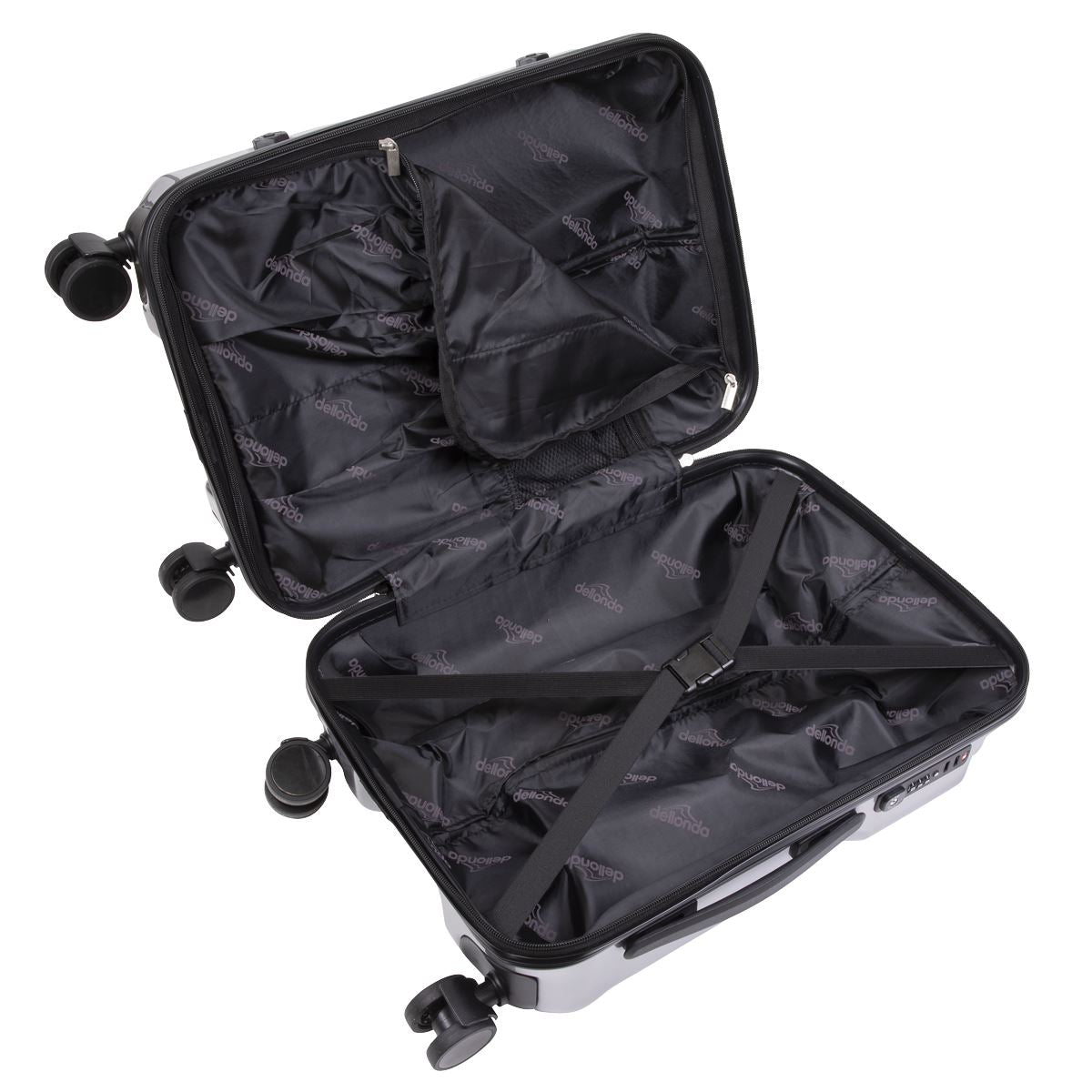 Dellonda Lightweight ABS Luggage Set 3pc - Silver
