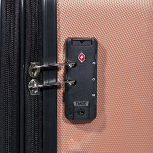 Dellonda Lightweight ABS Luggage Set with TSA Lock - Rose Gold
