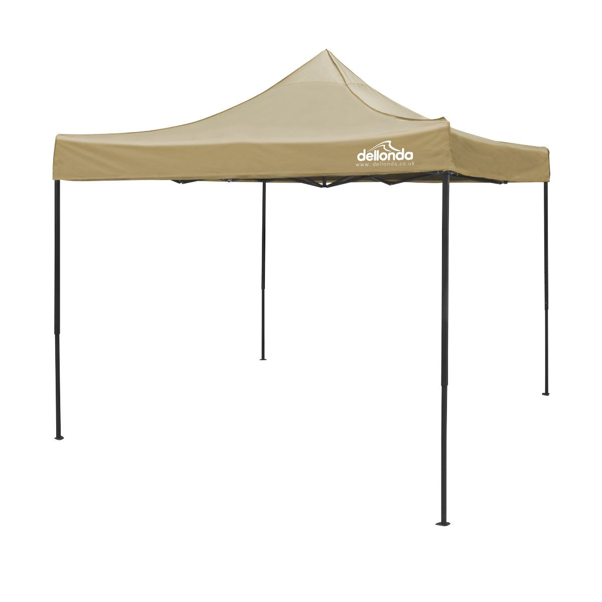 Dellonda Beige Premium 3 x 3m Pop-Up Gazebo, PVC Coated, Water Resistant Fabric, Supplied with Carry Bag & Accesories