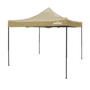 Dellonda Beige Premium 3 x 3m Pop-Up Gazebo, PVC Coated, Water Resistant Fabric, Supplied with Carry Bag & Accesories