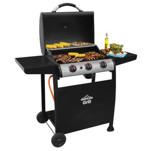 Dellonda 3 Burner Gas BBQ Grill with Piezo Ignition & Thermometer