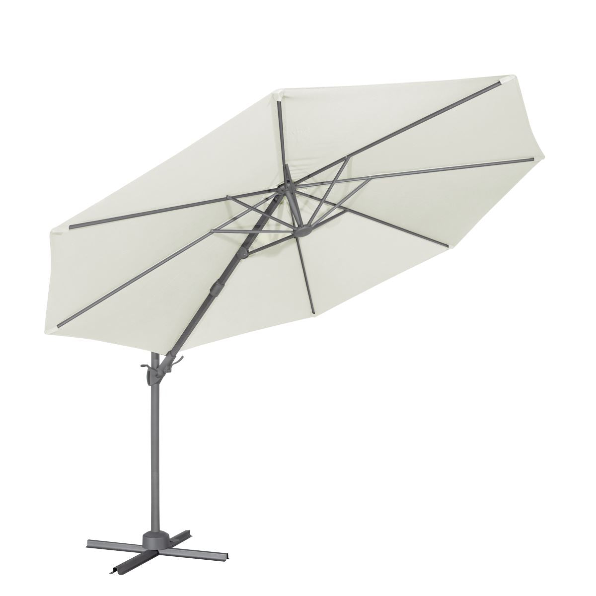 Dellonda Cantilever Parasol with 360° Rotation, Tilt & Cover 3m - Cream
