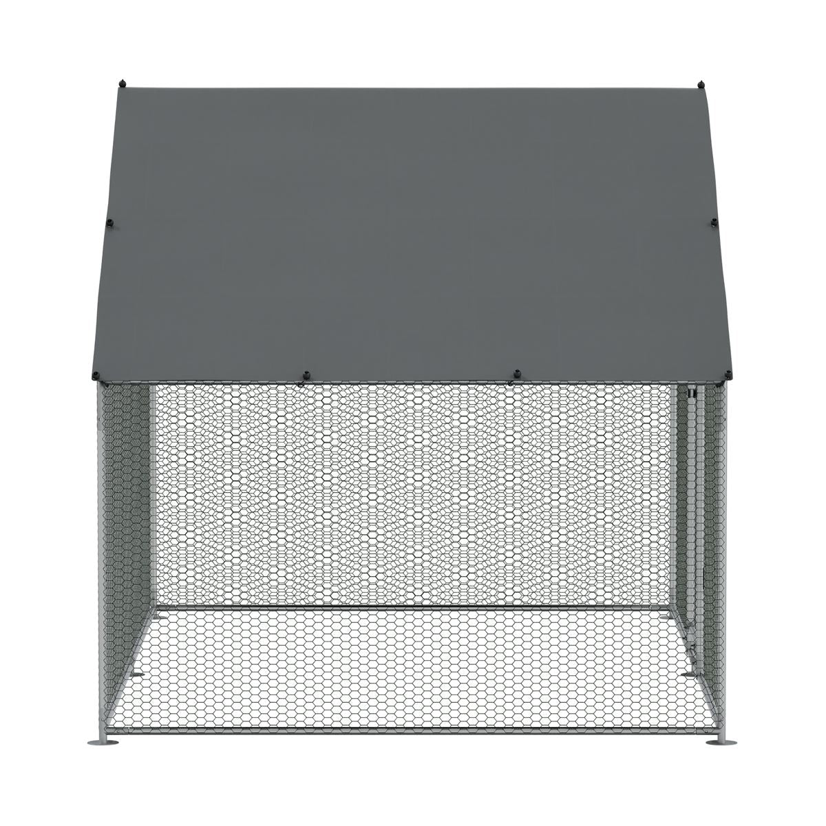 Dellonda Walk-In Galvanized Steel Chicken Run with Roof Cover & PVC Coated Chicken Wire