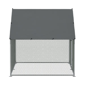 Dellonda Walk-In Galvanized Steel Chicken Run with Roof Cover & PVC Coated Chicken Wire