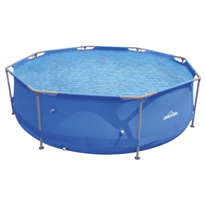 Dellonda Steel Frame Round Swimming Pool & Filter Pump 10ft - Blue