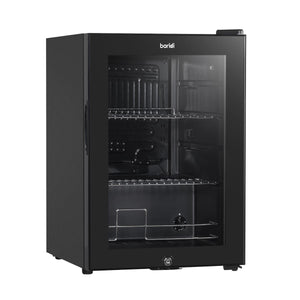 Baridi Beer & Drinks Fridge with LED Light, Black and Glass Door 60L