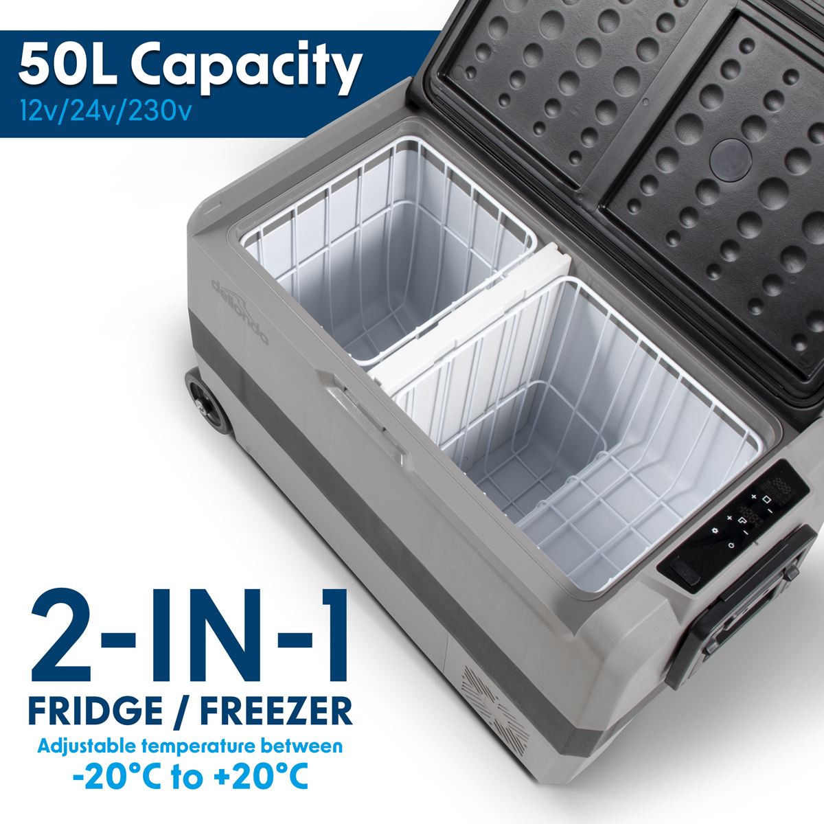 Dellonda Portable Fridge Freezer / Cool Box with LED Display 50L