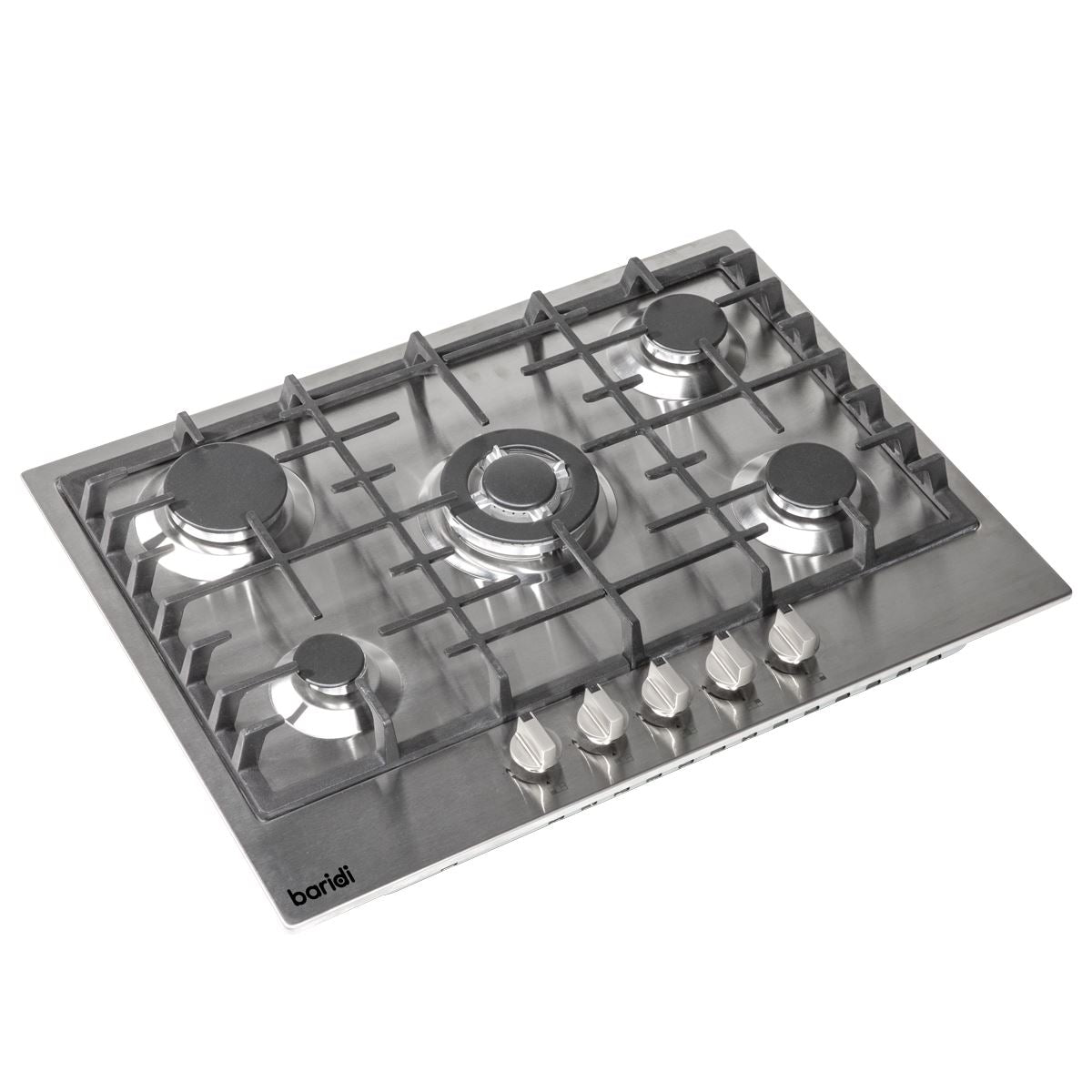 Baridi Gas Hob with 5 Cooking Zones 70cm - Stainless Steel