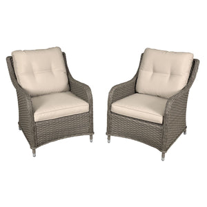 Dellonda Chester Rattan Wicker Outdoor Armchairs 2pc