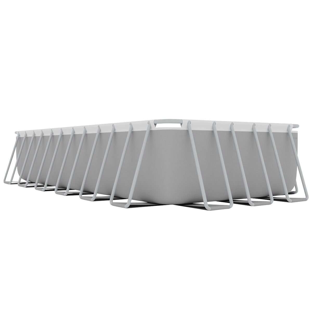Dellonda Deluxe Steel Frame Rectangular Swimming Pool with Step Ladder & Filter Pump 25ft