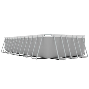 Dellonda Deluxe Steel Frame Rectangular Swimming Pool with Step Ladder & Filter Pump 25ft